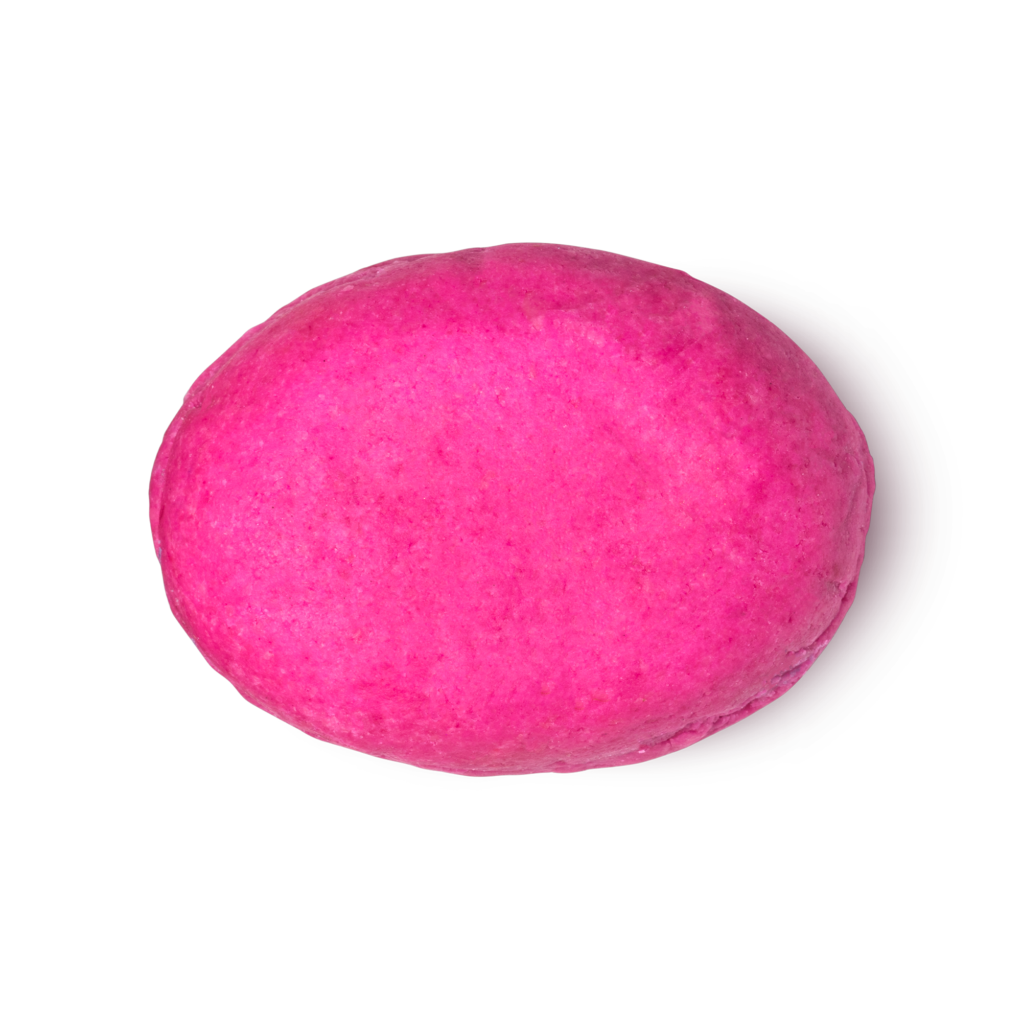 American Cream. A fuchsia pink, oval shaped solid conditioner bar.
