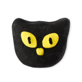 Bewitched. A black bubble bar shaped like a cat's head with prominent ears. It features large, oval yellow eyes with black pupils, and a small yellow nose.