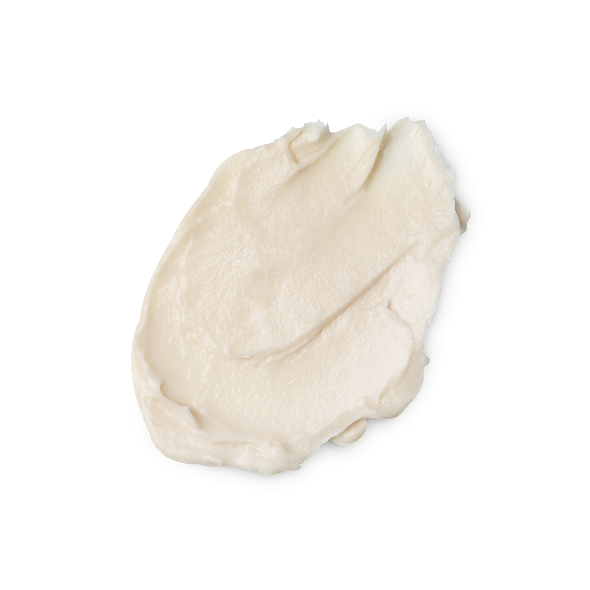 A swatch of smooth, thick, cream coloured Curl Power hair styling cream.