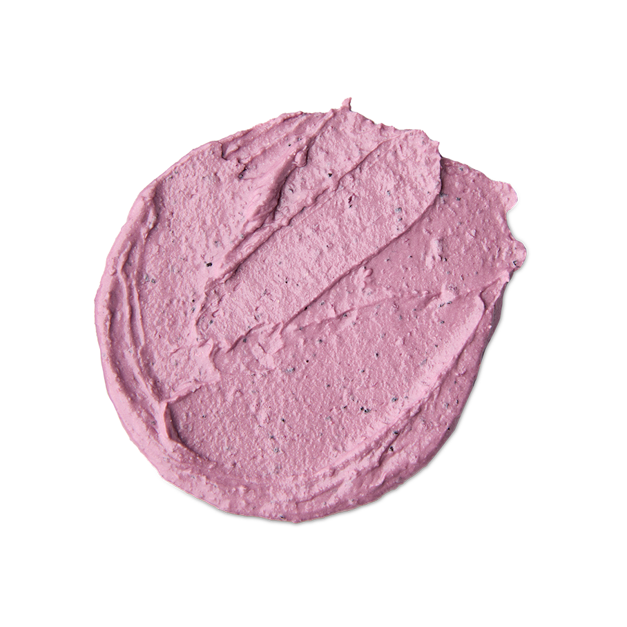 Dancing Queen. A thick, textured pink foot mask product. It has visible ridges from being spread and contains tiny dark exfoliating flecks throughout.