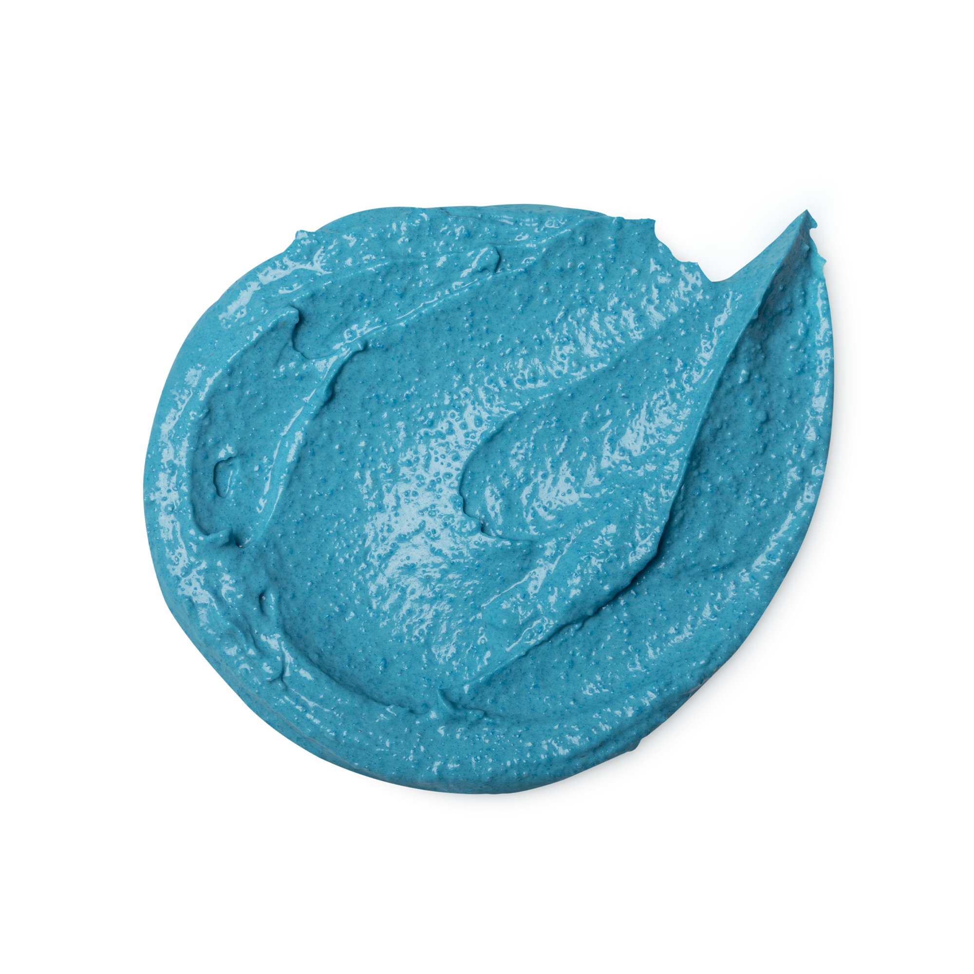 A swatch of finely textured, aqua blue coloured Don't Look At Me face mask.