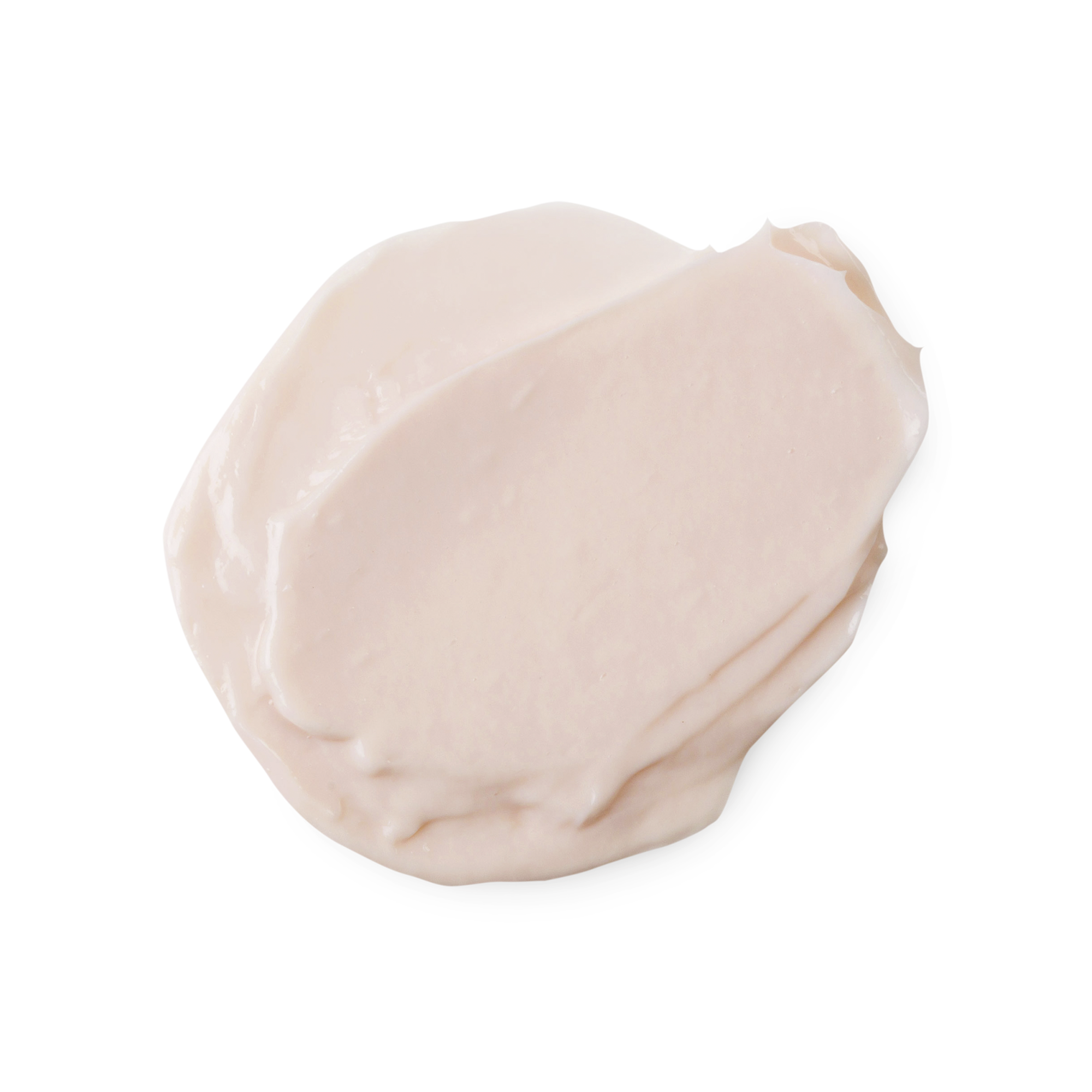 A swatch of smooth, pale pink hand cream, Helping Hands.