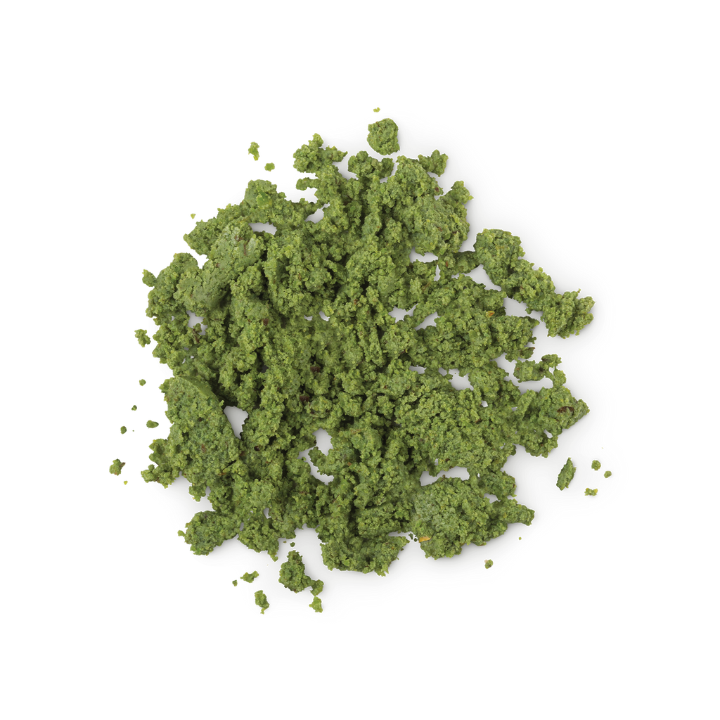 A sample of Herbalism - a vibrant green, textured, loose fresh cleanser.