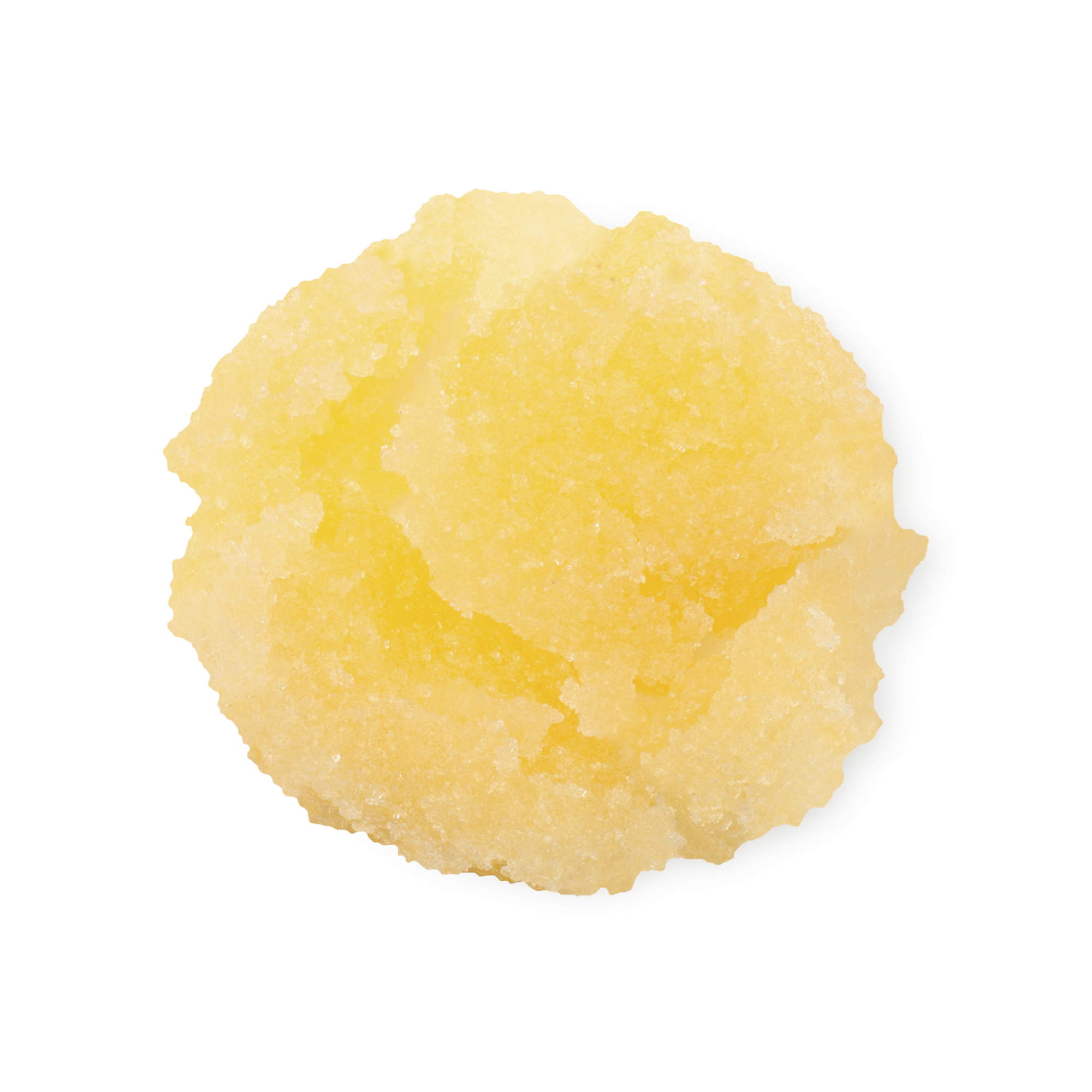 Mint Julips. A neatly piled swatch of thick, textured, butter-yellow lip scrub with visible sugar granules.