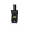 A glass perfume bottle filled with deep mahogany coloured liquid. A black label reads 'The Perfume Library' and 'Tank Battle'.