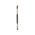 U-N-I-Brow Brush. A double ended brow brush, with a spoolie end and an angled brush end, and a gold and dark wooden handle.